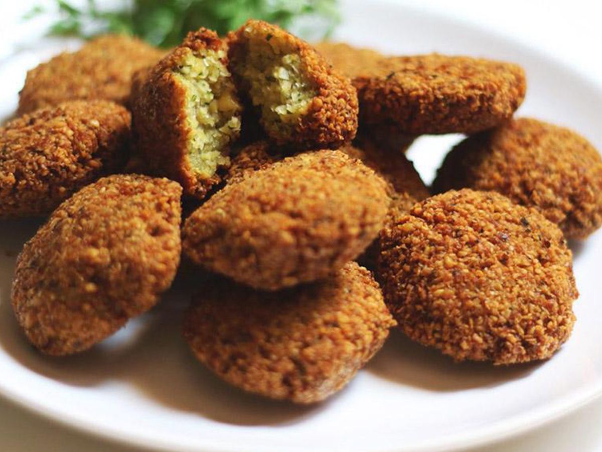 Falafel pastrami sandwich