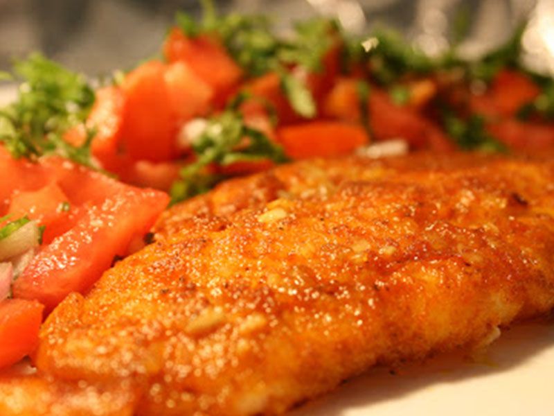 Fried Zander Fish Fillet