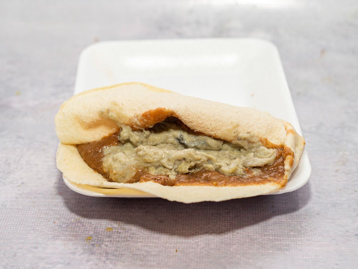 Foul with Baba Ghannoug sandwich