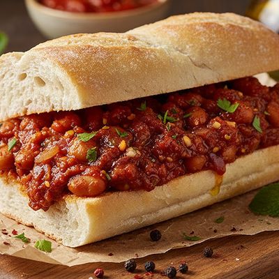 Foul with Sauce Sandwich