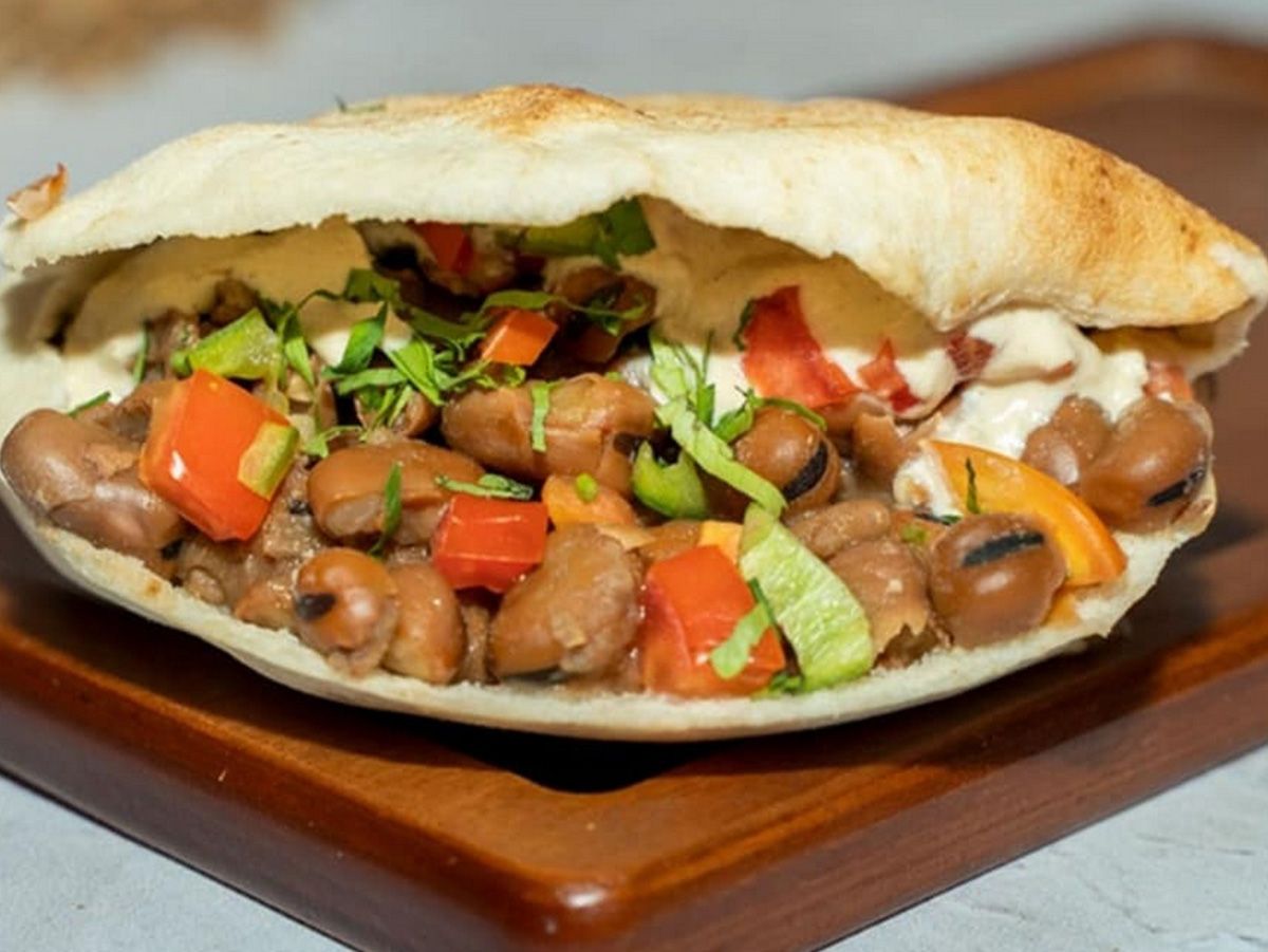Olive oil foul sandwich