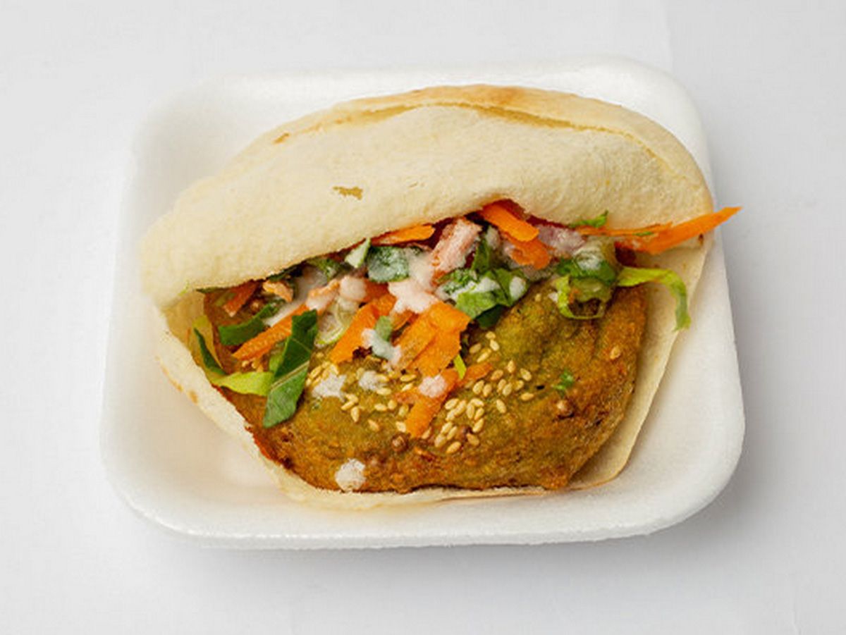 Foul and taamia mix sandwich
