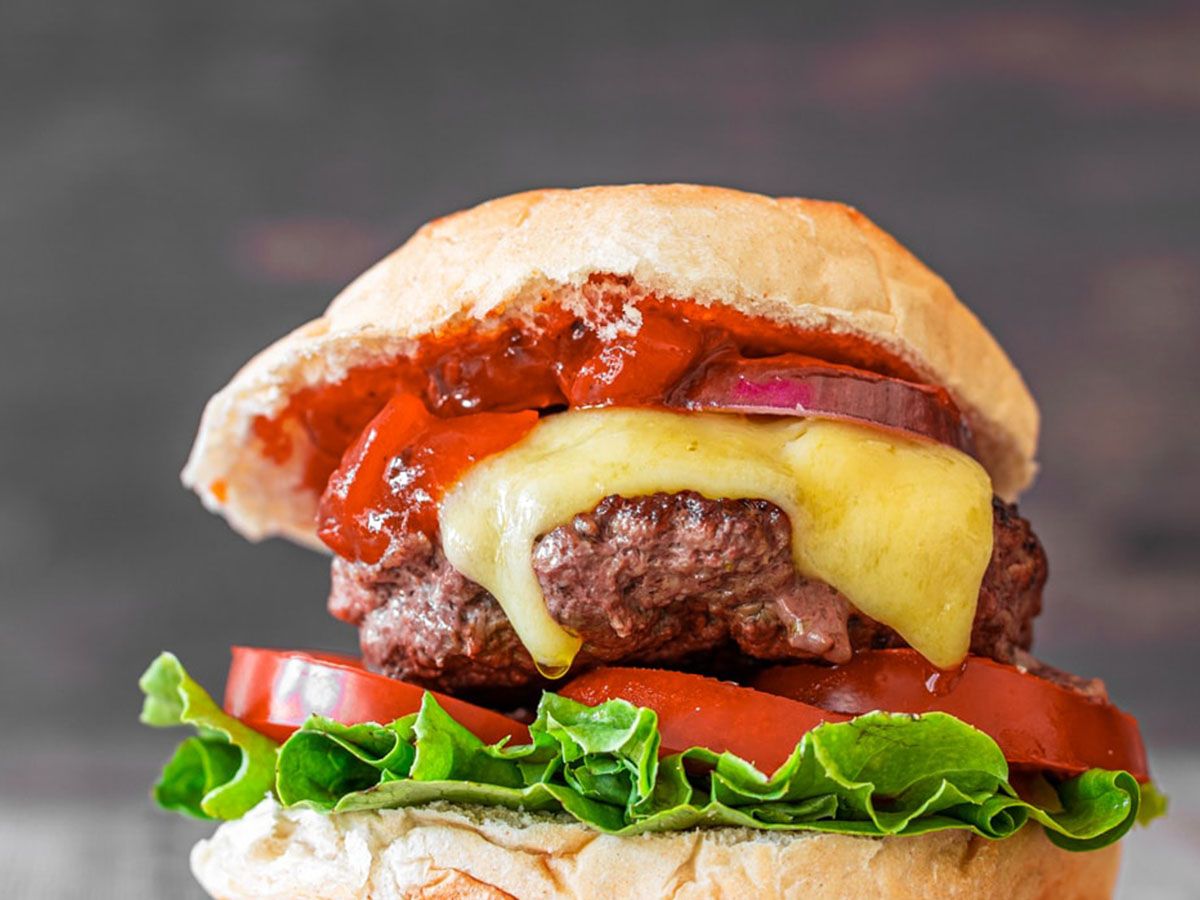 Double Cheese Meat Volcano Burger