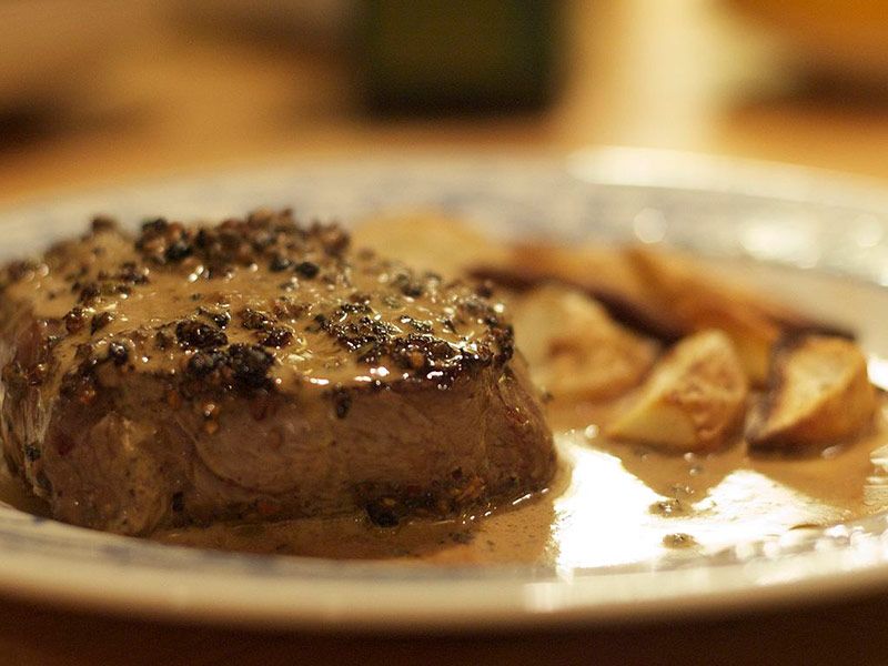 Beef Fillet With Pepper Sauce Sandwich