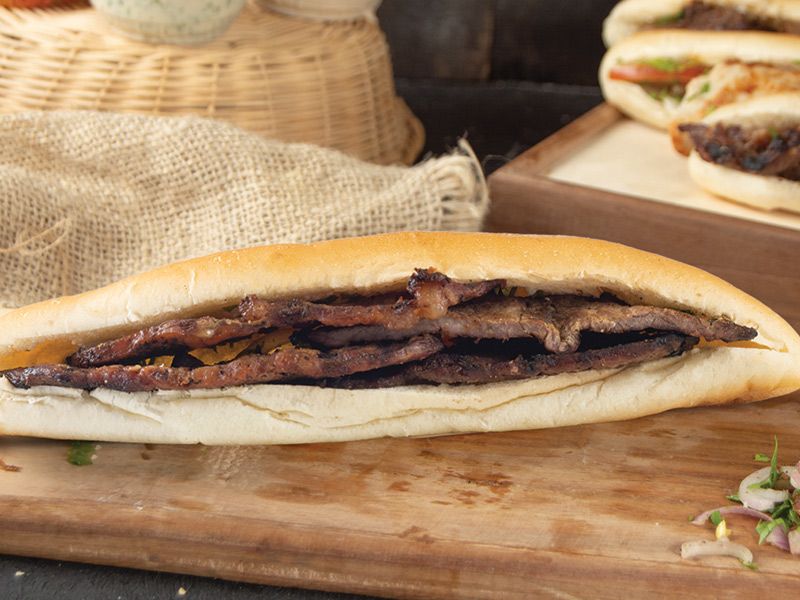 Grilled Meat Sandwich Fino Bread