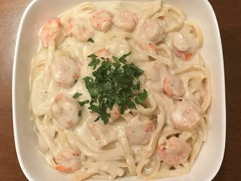 Fettuccine Pasta With Shrimp