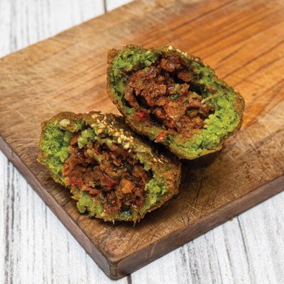 Stuffed falafel patty