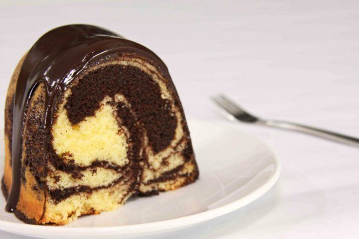 Marble Vanilla And Chocolate Pound Cake Slice