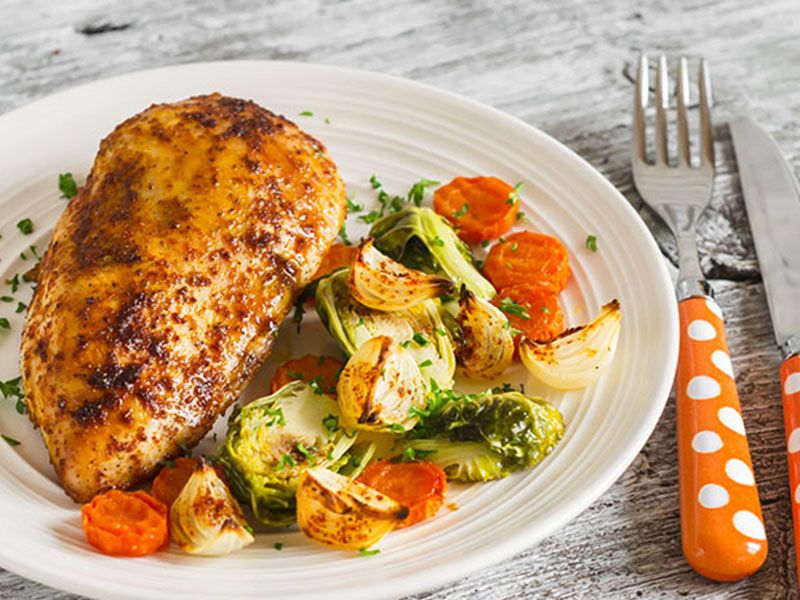 2 pieces of breasts with vegetables Meal
