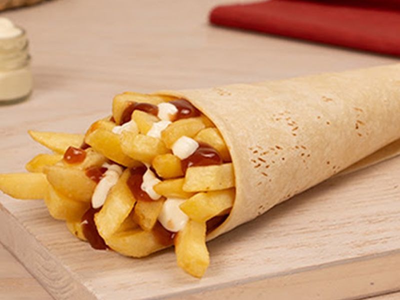 Potato With Ketchup And Mayonnaise Sandwich