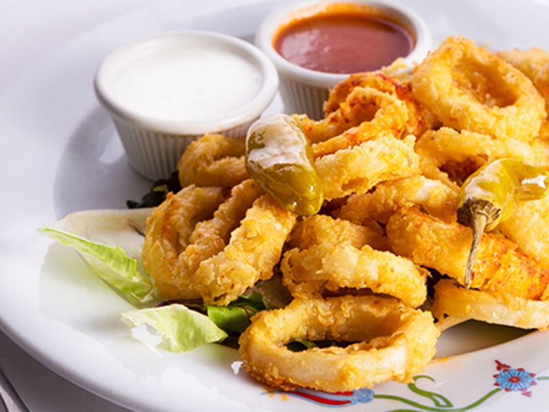 Fried Calamari With French Fries