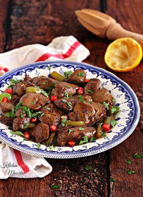 Chicken Liver with Pomegranate sauce