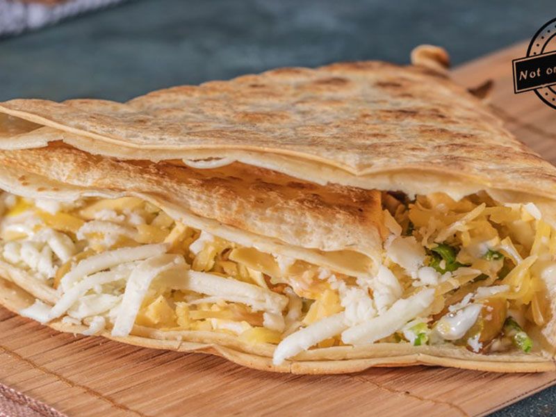 Smoked Turkey With Mix Cheese Crepe