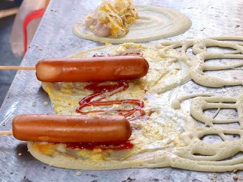 Hot dog crepe