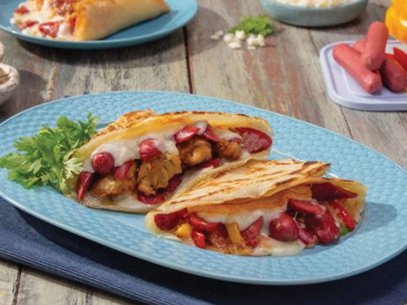 Chicken Pane And Hot Dog Crepe
