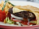 Plain Meat burger crepe