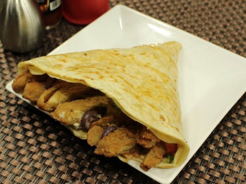 Beef Burger With Cheese Crepe