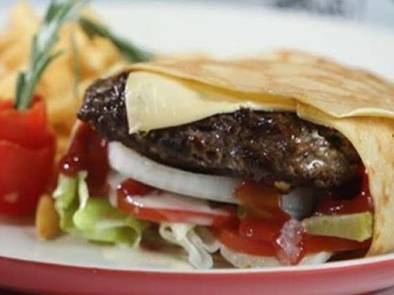 Burger With Eggs Crepe