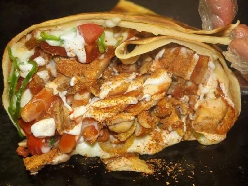 Beef Burger With Cheese Crepe