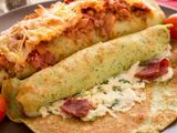 Pastrami crepe with eggs