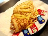 French Fries With Mozzarella Cheese Crepe