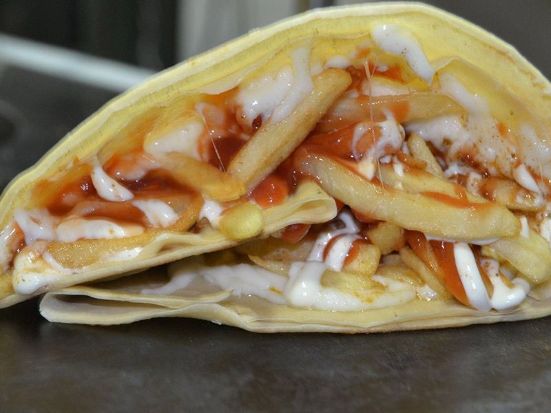 French Fries With Roumi Cheese Crepe