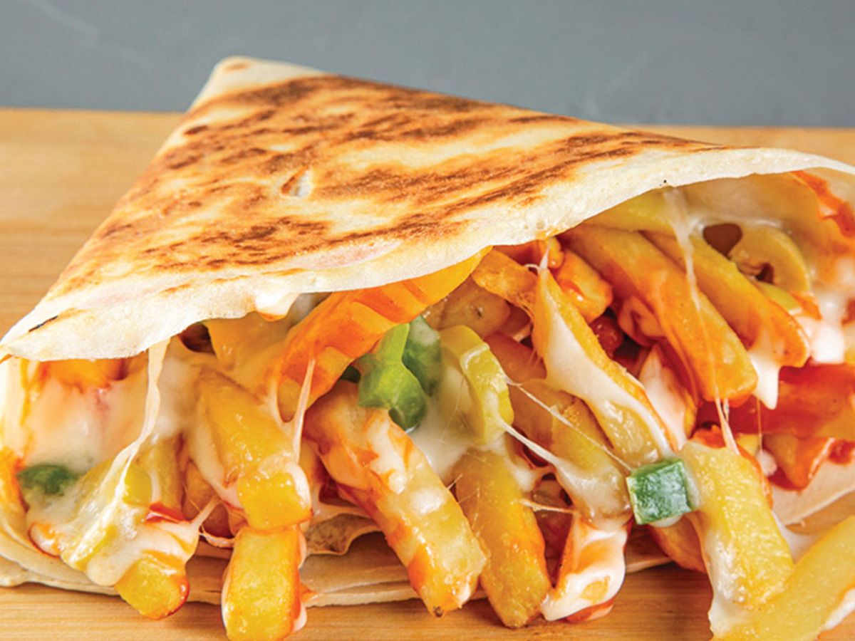 Cheddar potato crepe