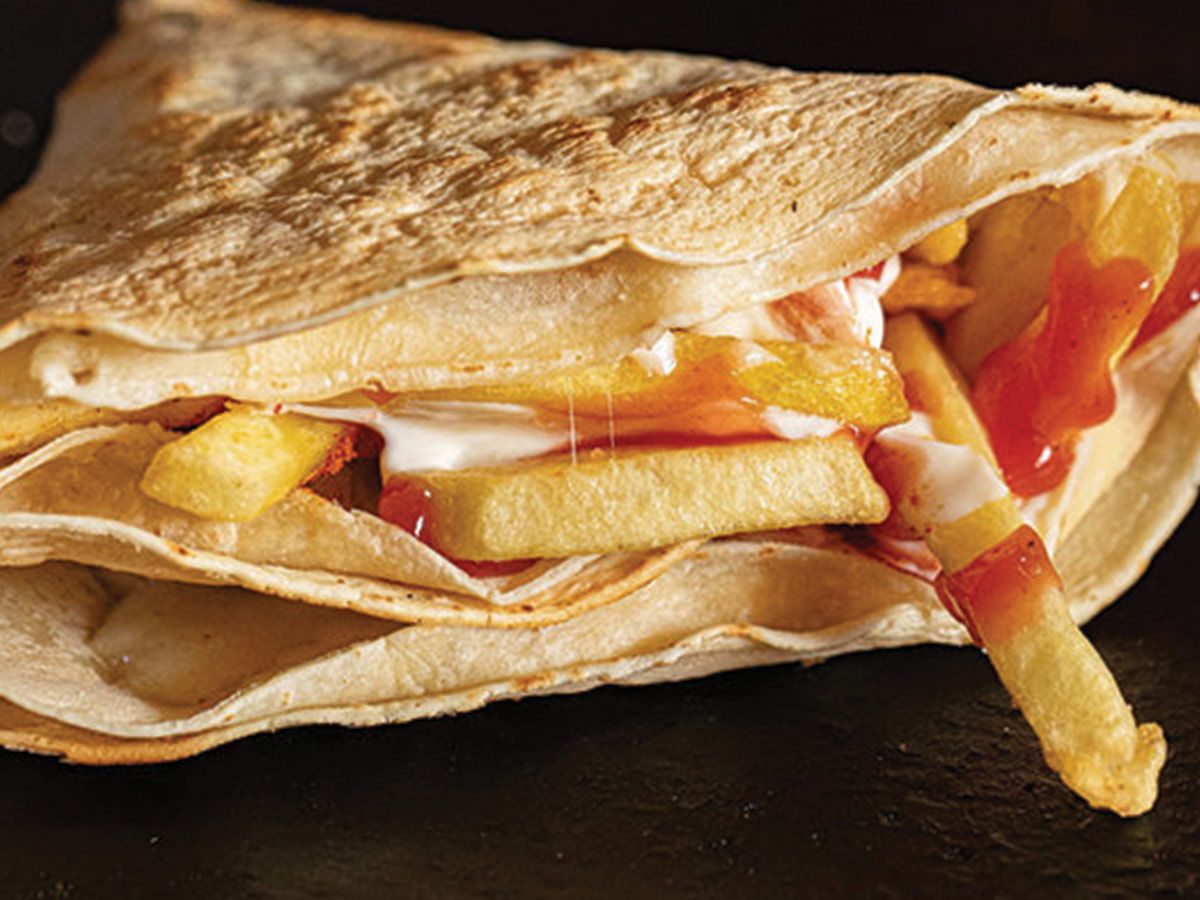 Mozzarella cheese potato crepe