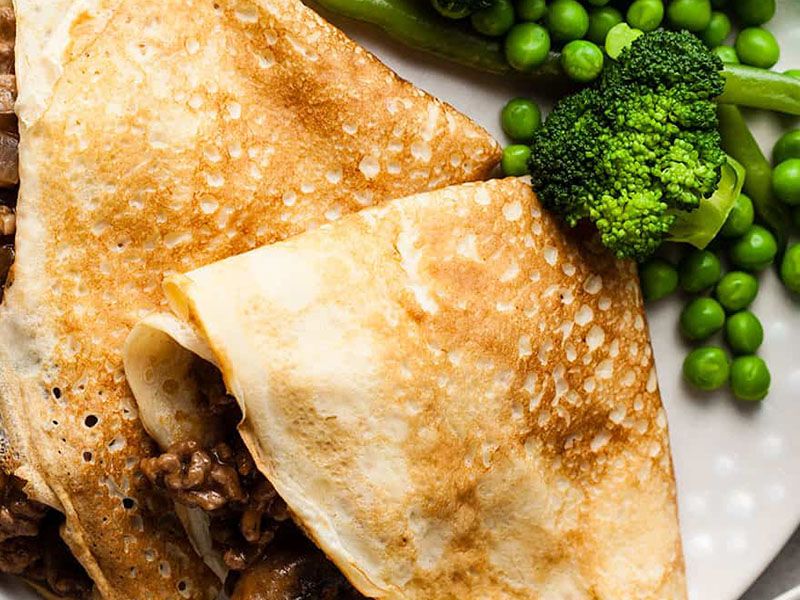 Piccata Mushroom Crepe