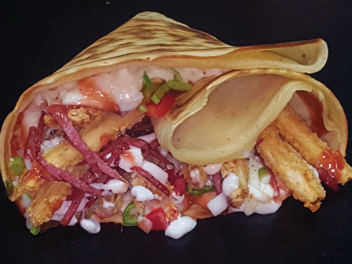 Chicken Cayenne crepe