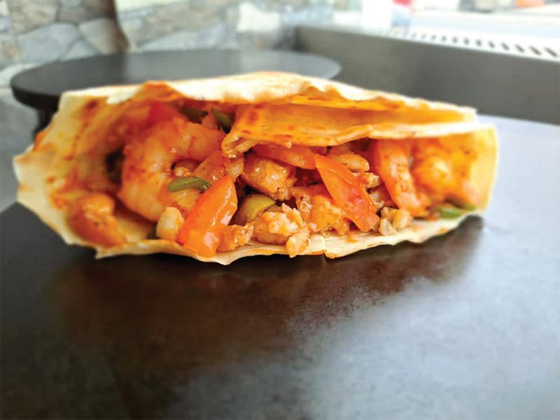 Shrimp Fajita Crepe
