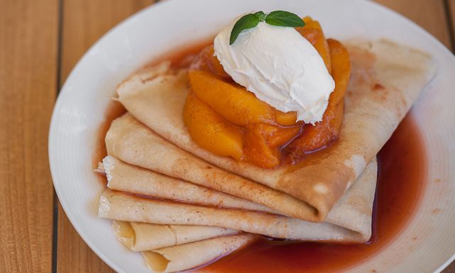 Chocolate With Peach Crepe