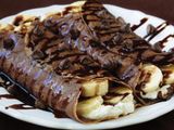 Chocolate crepe with banana