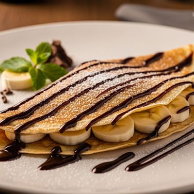 Chocolate And Banana Crepe