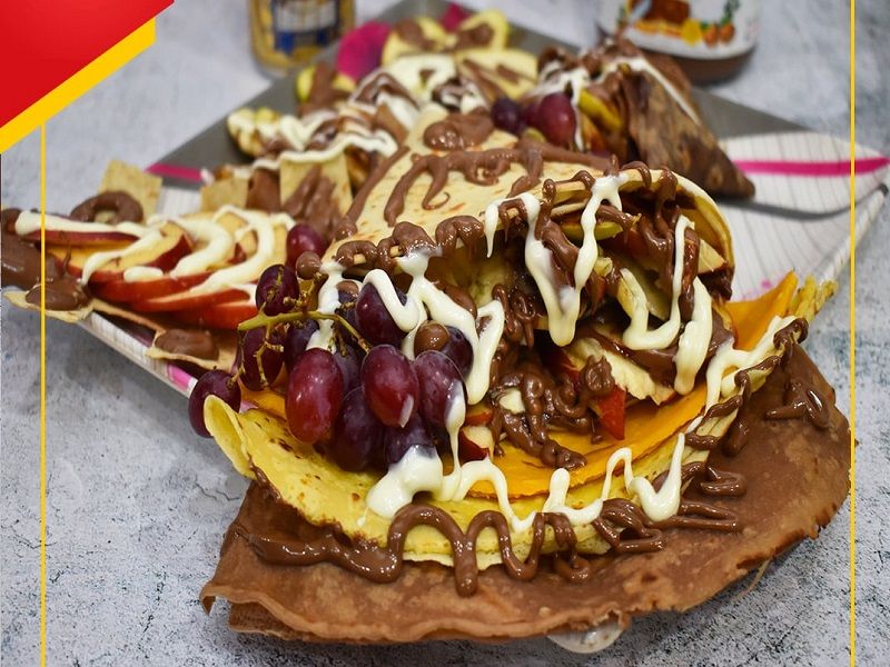 Fruits With Chocolate Crepe