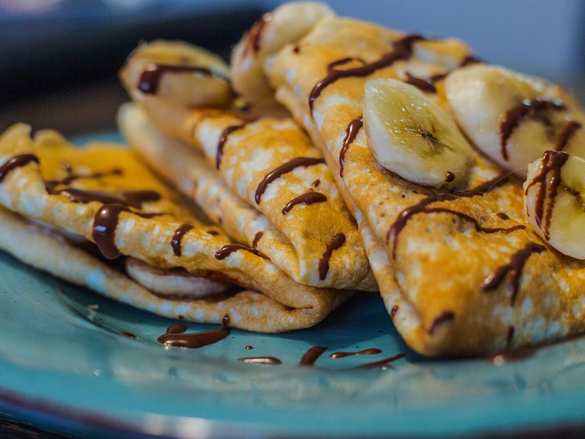 Chocolate and banana crepe