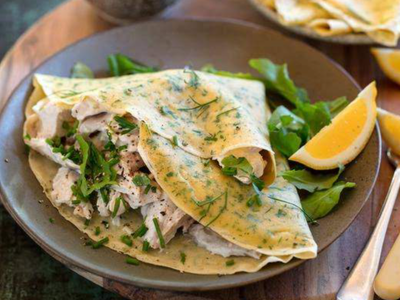 Chicken with Mushroom Crepe