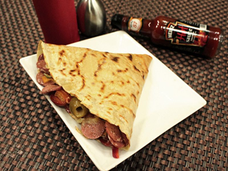 Crispy Chicken With Sausage Mix Crepe