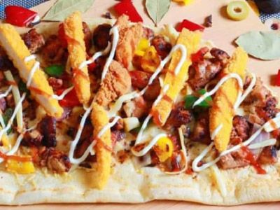Chicken Cocktail With Mozzarella Cheese Crepe
