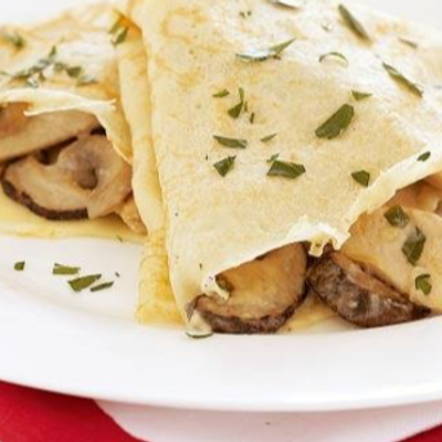 Mushroom crepe with vegetables