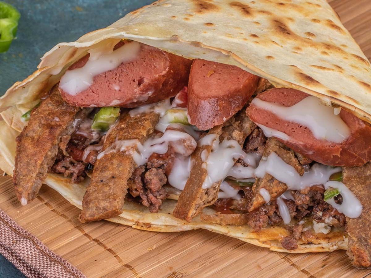 Mixed meats crepe