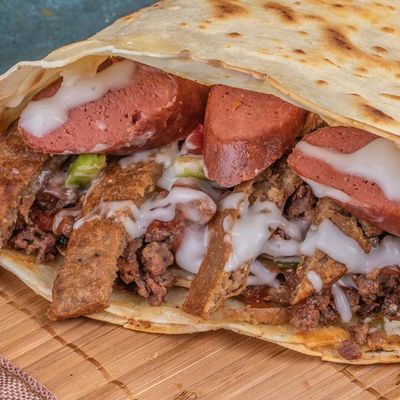 Mixed meats crepe