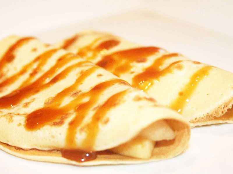 Banana With Honey And Cream Crepe