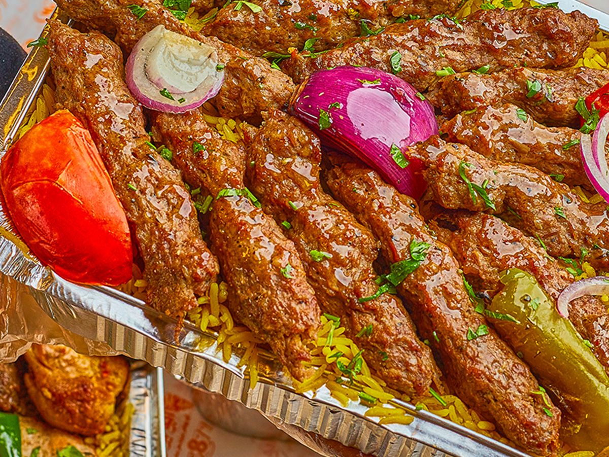 Grilled kofta on charcoal