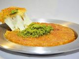 Charcoal Rough Nabulsi Konafa with Cheese and Honey
