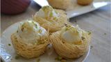 Cheese Konafa With Ice Cream And Pistachio