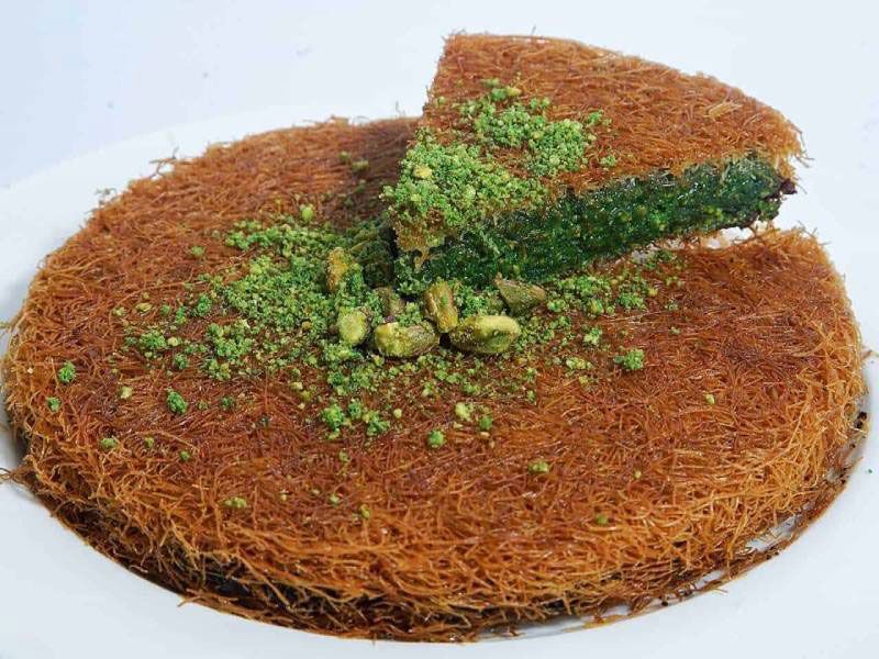 Charcoal Halabi Pistachio Konafa