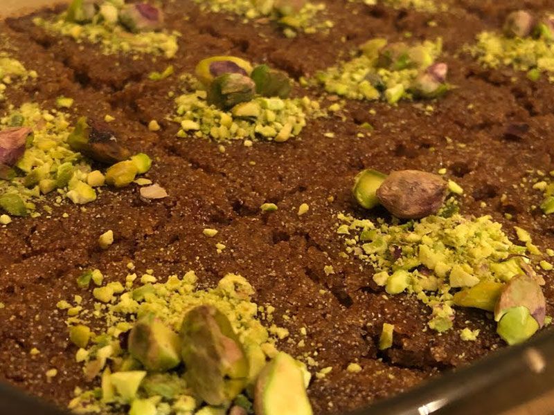 Charcoal Walnut And Cinnamon Konafa