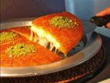 Charcoal Rough Nabulsi Konafa with Cream and Syrup