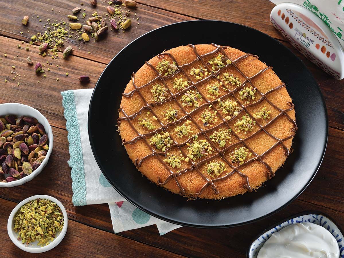 Konafa With Qeshta And Nutella